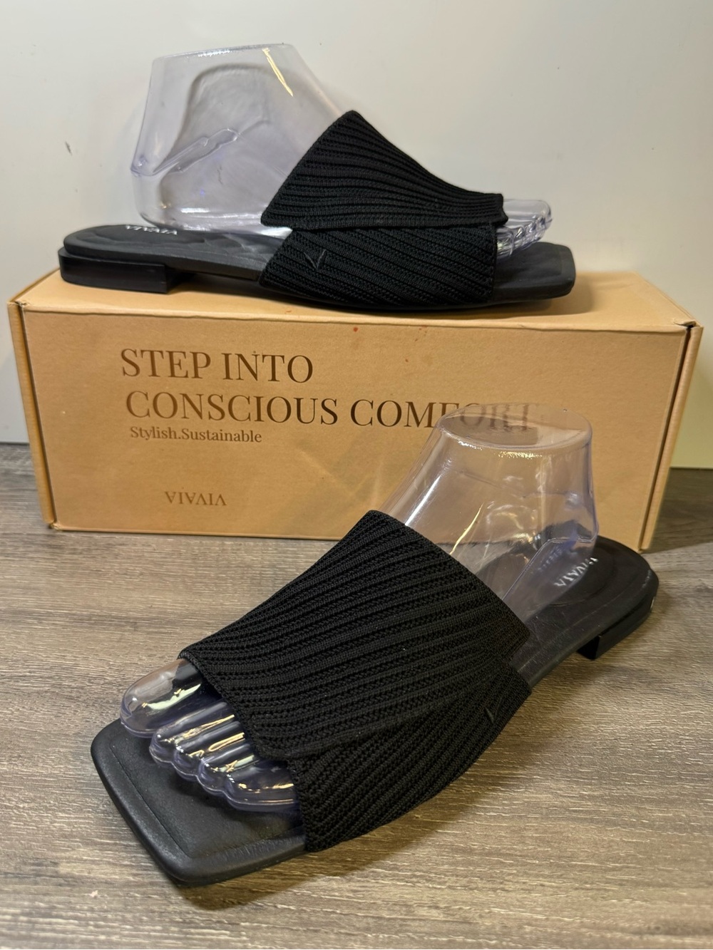 VIVAIA Knit Slide Sandals — Breathable Comfort Slides size 39.5/8.5-9